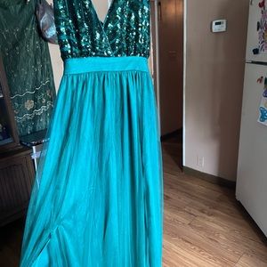 Emerald party dress
